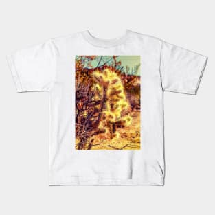 Glowing Cactus At Joshua Tree National Park Kids T-Shirt